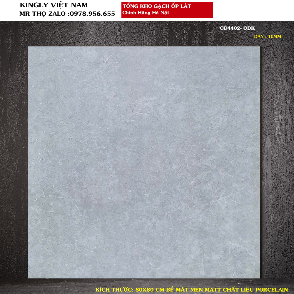 Gạch lát nền vân xi măng 80x80 cm QD4402 loại 1
